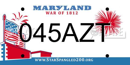 045AZT Maryland License Plate