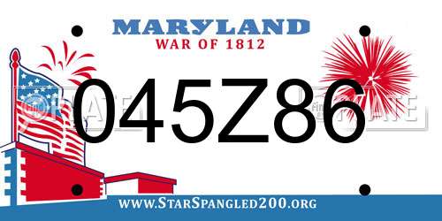 045Z86 Maryland License Plate