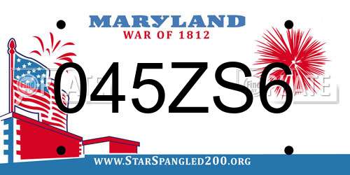 045ZS6 Maryland License Plate