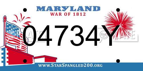 04734Y Maryland License Plate