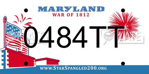 0484TT Maryland License Plate