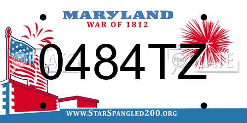 0484TZ Maryland License Plate