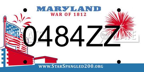 0484ZZ Maryland License Plate