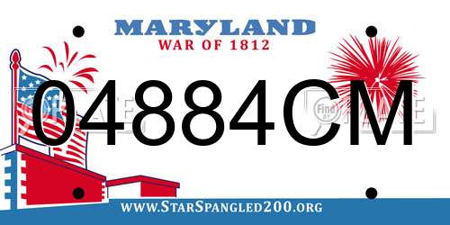 04884CM Maryland License Plate