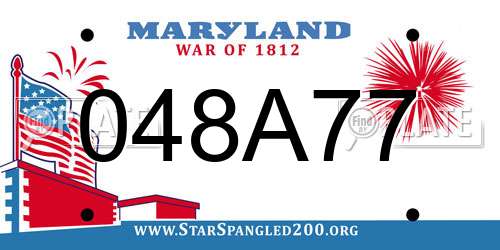 048A77 Maryland License Plate