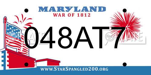 048AT7 Maryland License Plate