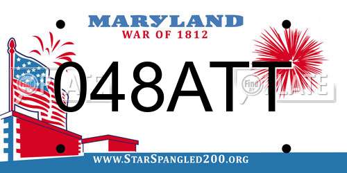048ATT Maryland License Plate