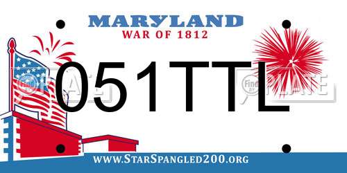 051TTL Maryland License Plate