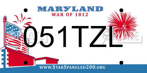 051TZL Maryland License Plate