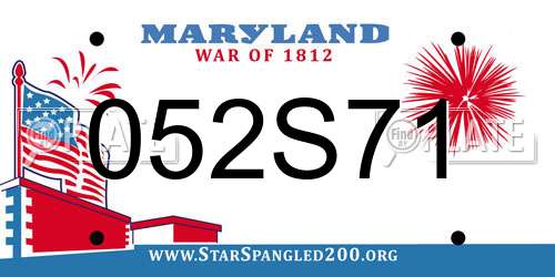 052S71 Maryland License Plate
