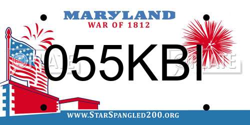 055KBI Maryland License Plate