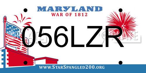 056LZR Maryland License Plate
