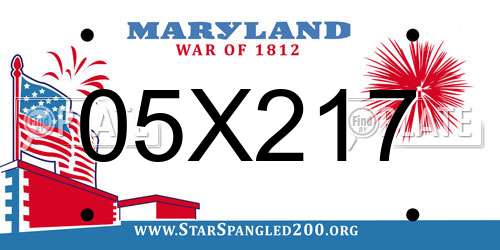 05X217 Maryland License Plate