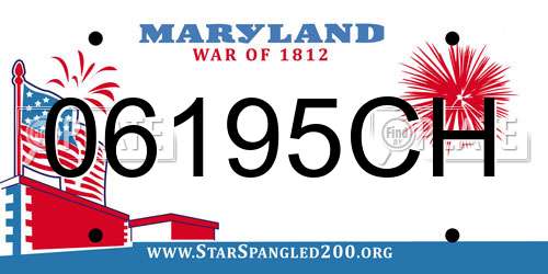 06195CH Maryland License Plate