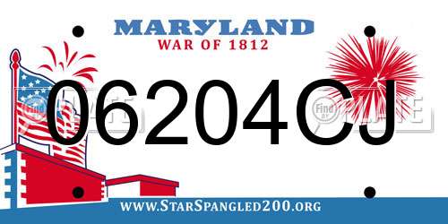 06204CJ Maryland License Plate