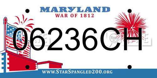 06236CH Maryland License Plate