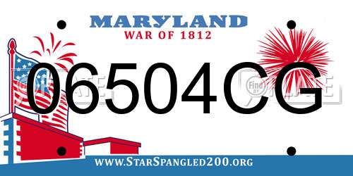 06504CG Maryland License Plate