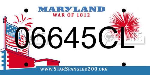06645CL Maryland License Plate