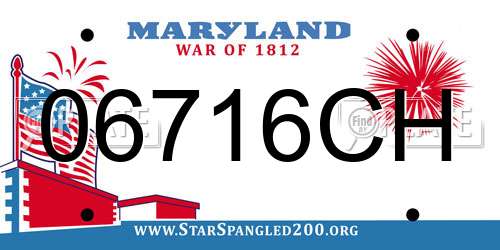 06716CH Maryland License Plate