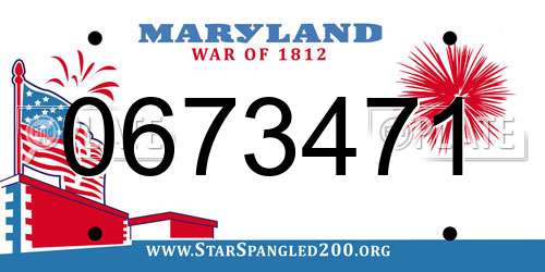 0673471 Maryland License Plate