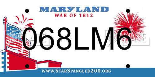 068LM6 Maryland License Plate