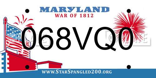 068VQ0 Maryland License Plate