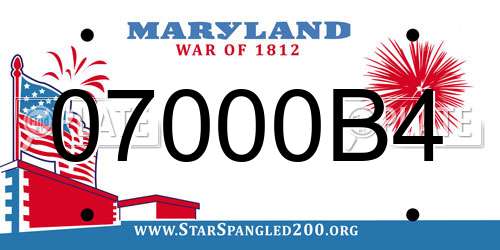 07000B4 Maryland License Plate
