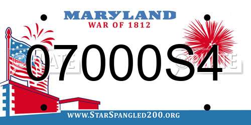 07000S4 Maryland License Plate