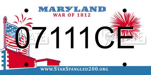 07111CE Maryland License Plate
