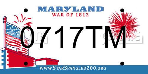 0717TM Maryland License Plate