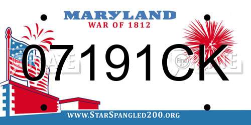 07191CK Maryland License Plate