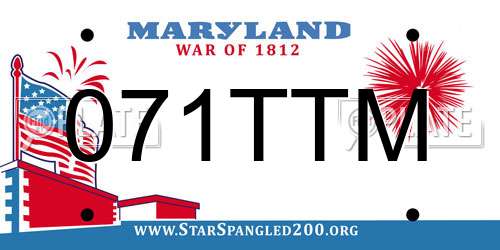 071TTM Maryland License Plate