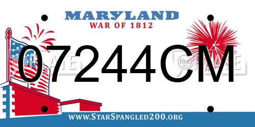 07244CM Maryland License Plate
