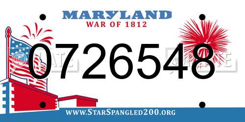 0726548 Maryland License Plate
