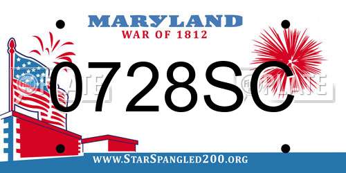 0728SC Maryland License Plate