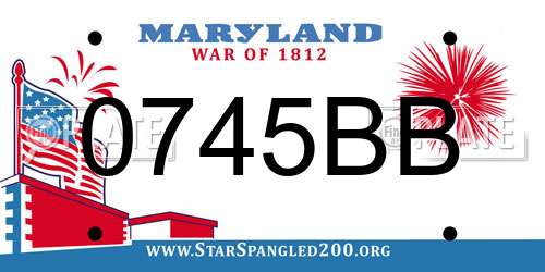0745BB Maryland License Plate
