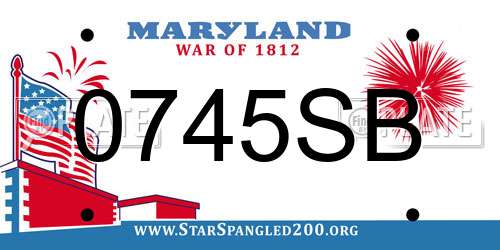 0745SB Maryland License Plate