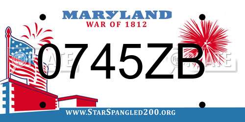 0745ZB Maryland License Plate