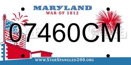 07460CM Maryland License Plate