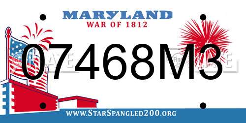 07468M3 Maryland License Plate