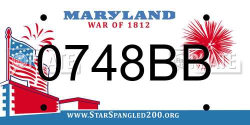 0748BB Maryland License Plate