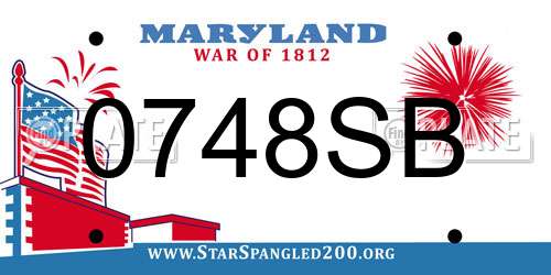 0748SB Maryland License Plate