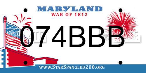 074BBB Maryland License Plate