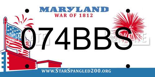 074BBS Maryland License Plate
