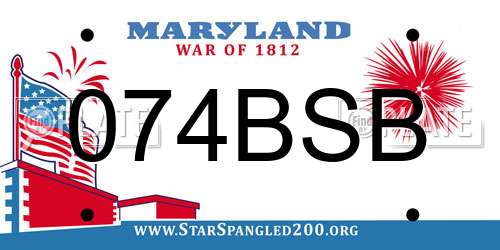 074BSB Maryland License Plate