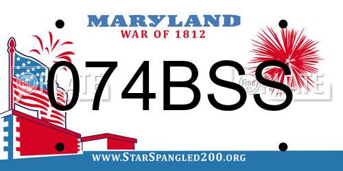 074BSS Maryland License Plate