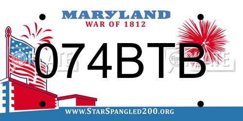 074BTB Maryland License Plate
