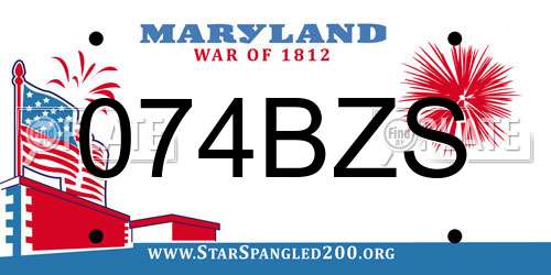 074BZS Maryland License Plate