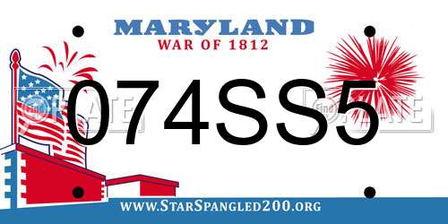074SS5 Maryland License Plate