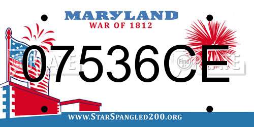 07536CE Maryland License Plate